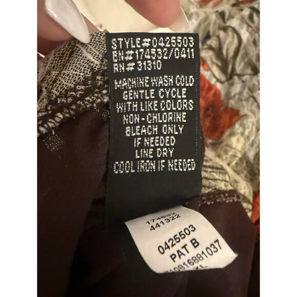 AB Studio Y2K Ruched Floral Mesh Top Fairy Grunge Ruffle Romantic Stretch XL - Picture 15 of 15